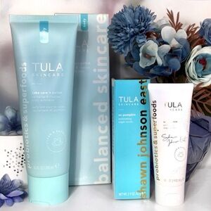 TULA Exfoliating Skincare Bundle for Face & Body! FULL SIZES 80g & 240ml *BNIB